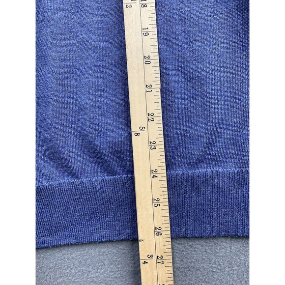 Joseph Abboud Sweater Mens Size XL Blue Merino Wool Blend V- Neck Pullover - Picture 7 of 14